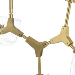 Farmhouze Light - Brushed Brass 8 - Light Glass Ice Branching Chandelier - Chandelier - 8 - Light - Brass