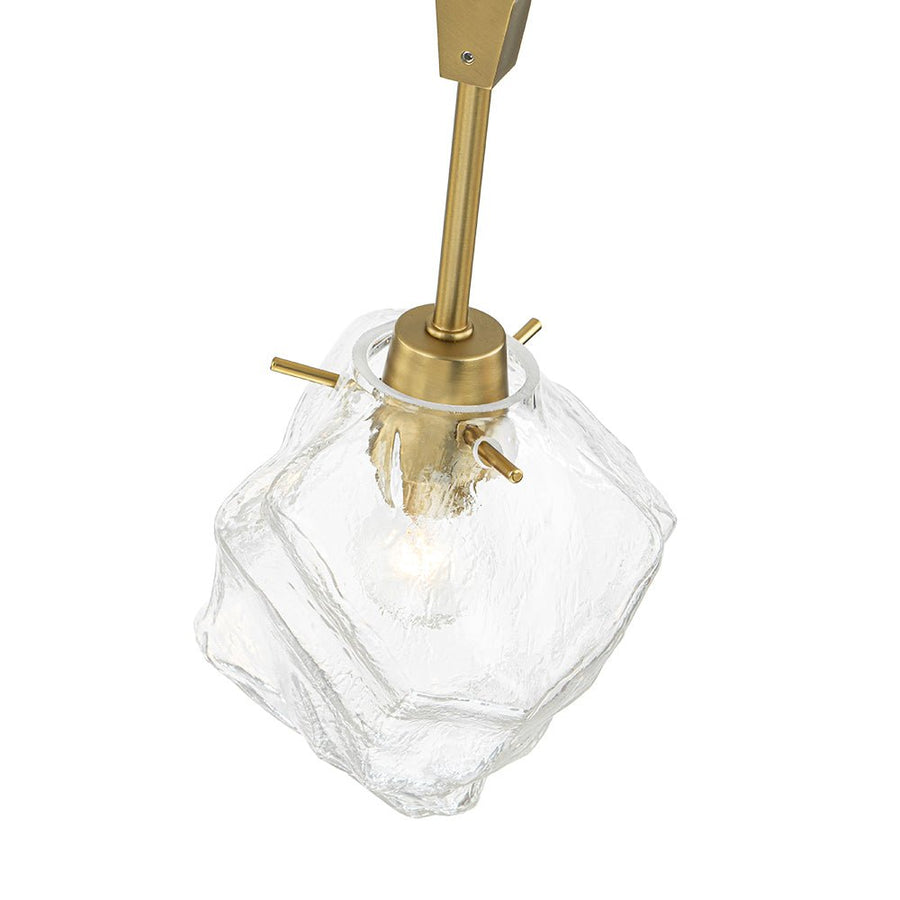 Farmhouze Light - Brushed Brass 8 - Light Glass Ice Branching Chandelier - Chandelier - 8 - Light - Brass