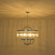 Load image into Gallery viewer, Farmhouze Light-Chrome Faceted Crystal Candle Drum Cage Chandelier-Chandelier-23.6 in-
