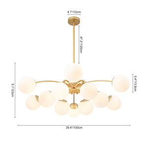 Farmhouze Light - Classic 12 - Light Sputnik Frosted Glass Globe Semi Flush - Ceiling Light - Ceiling Light - 