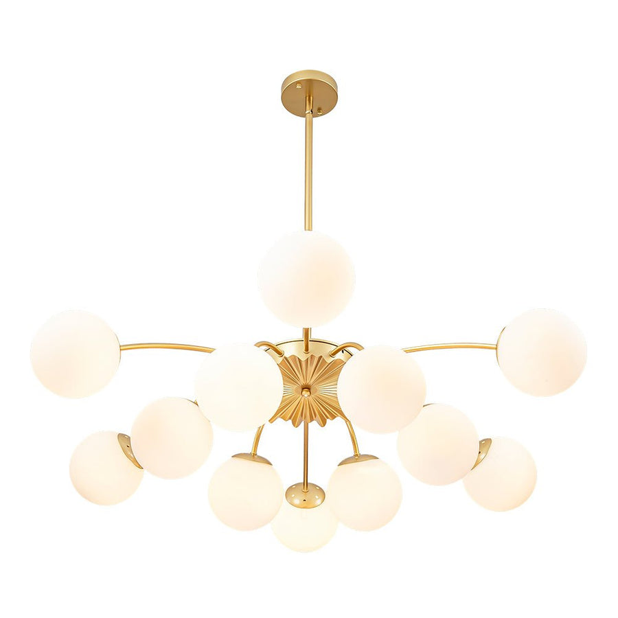 Farmhouze Light - Classic 12 - Light Sputnik Frosted Glass Globe Semi Flush - Ceiling Light - Ceiling Light - 