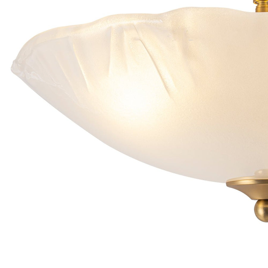 Farmhouze Light - Classic 3 - Light Round Glass Saucer Semi Flush Mount - Ceiling Light - Frosted Glass - 