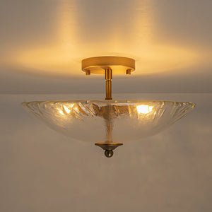 Farmhouze Light - Classic 3 - Light Round Glass Saucer Semi Flush Mount - Ceiling Light - Frosted Glass - 