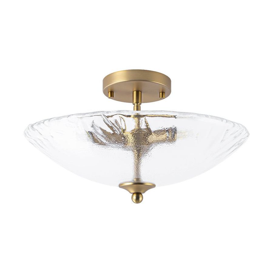 Farmhouze Light - Classic 3 - Light Round Glass Saucer Semi Flush Mount - Ceiling Light - Frosted Glass - 
