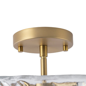 Farmhouze Light - Classic 3 - Light Round Glass Saucer Semi Flush Mount - Ceiling Light - Frosted Glass - 