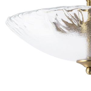 Farmhouze Light - Classic 3 - Light Round Glass Saucer Semi Flush Mount - Ceiling Light - Frosted Glass - 