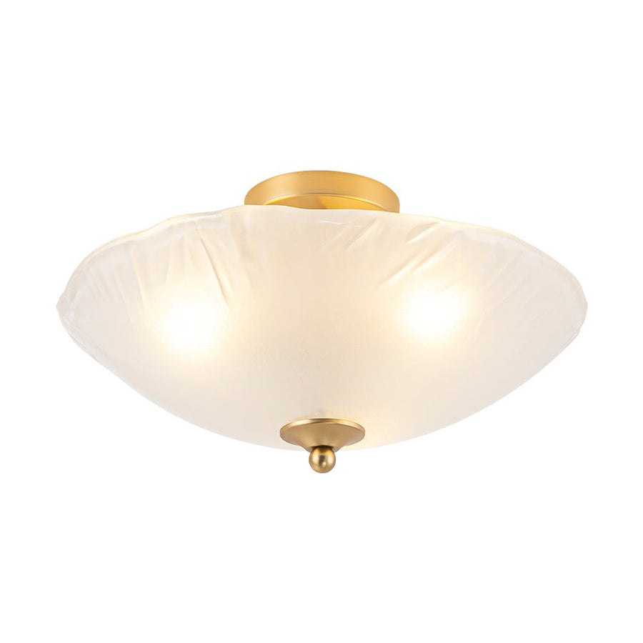 Farmhouze Light - Classic 3 - Light Round Glass Saucer Semi Flush Mount - Ceiling Light - Frosted Glass - 