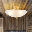 Load image into Gallery viewer, Farmhouze Light - Classic 3 - Light Round Glass Saucer Semi Flush Mount - Ceiling Light - Frosted Glass - 

