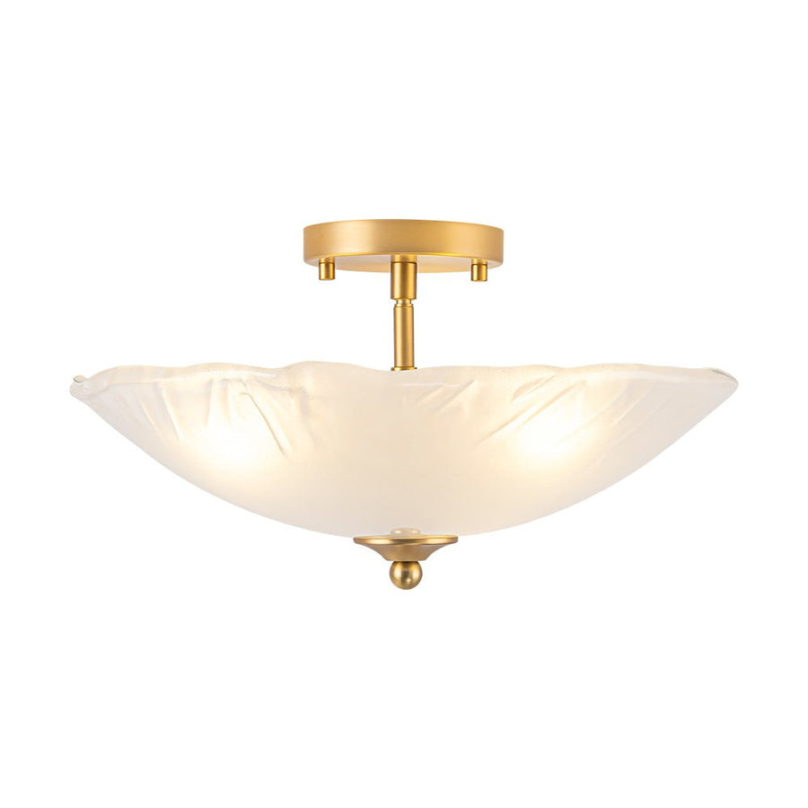 Farmhouze Light - Classic 3 - Light Round Glass Saucer Semi Flush Mount - Ceiling Light - Frosted Glass - 