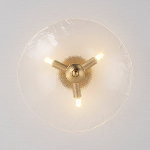 Farmhouze Light - Classic 3 - Light Round Glass Saucer Semi Flush Mount - Ceiling Light - Frosted Glass - 