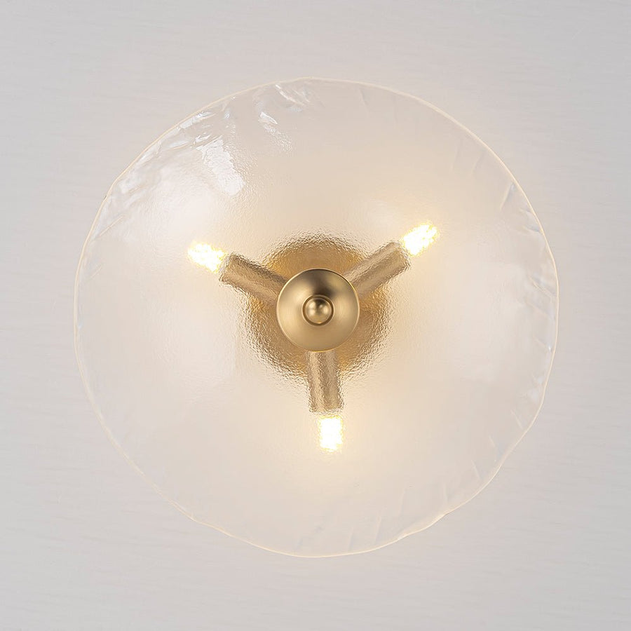 Farmhouze Light - Classic 3 - Light Round Glass Saucer Semi Flush Mount - Ceiling Light - Frosted Glass - 
