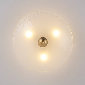 Farmhouze Light - Classic 3 - Light Round Glass Saucer Semi Flush Mount - Ceiling Light - Frosted Glass - 