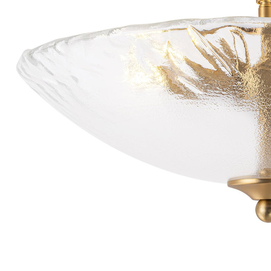 Farmhouze Light - Classic 3 - Light Round Glass Saucer Semi Flush Mount - Ceiling Light - Frosted Glass - 