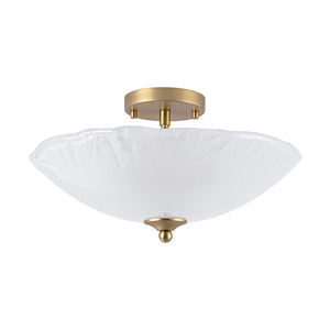 Farmhouze Light - Classic 3 - Light Round Glass Saucer Semi Flush Mount - Ceiling Light - Frosted Glass - 