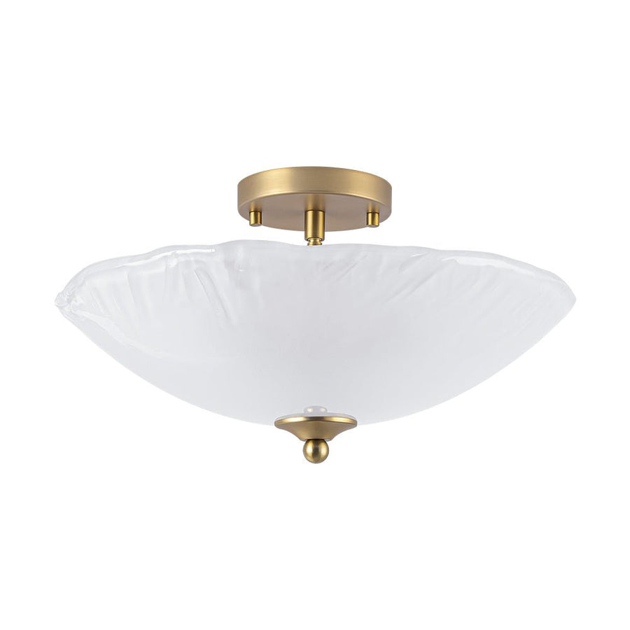 Farmhouze Light - Classic 3 - Light Round Glass Saucer Semi Flush Mount - Ceiling Light - Frosted Glass - 