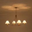Load image into Gallery viewer, Farmhouze Light-Classic 4-Light White Fabric Conical Candle Chandelier-Chandelier-Brass-
