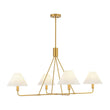 Load image into Gallery viewer, Farmhouze Light-Classic 4-Light White Fabric Conical Candle Chandelier-Chandelier-Brass-
