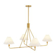 Load image into Gallery viewer, Farmhouze Light-Classic 4-Light White Fabric Conical Candle Chandelier-Chandelier-Brass-
