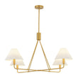 Load image into Gallery viewer, Farmhouze Light-Classic 4-Light White Fabric Conical Candle Chandelier-Chandelier-Brass-
