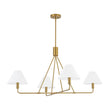 Load image into Gallery viewer, Farmhouze Light-Classic 4-Light White Fabric Conical Candle Chandelier-Chandelier-Brass-
