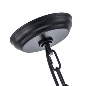 Farmhouze Light - Classic Black Candle Style Round Crystal Lantern Pendant - Chandelier - Black - 