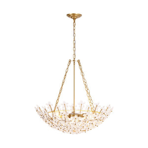 Farmhouze Light - Classic Luxury Crystal Flower Gold Basin Chandelier - Chandelier - Brass - 