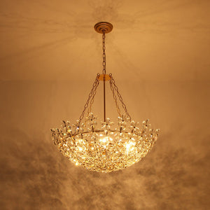 Farmhouze Light - Classic Luxury Crystal Flower Gold Basin Chandelier - Chandelier - Brass - 