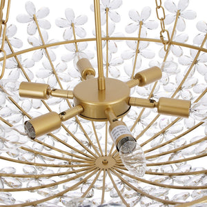 Farmhouze Light - Classic Luxury Crystal Flower Gold Basin Chandelier - Chandelier - Brass - 