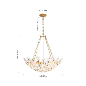 Farmhouze Light - Classic Luxury Crystal Flower Gold Basin Chandelier - Chandelier - Brass - 