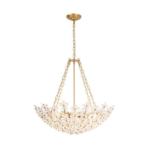 Farmhouze Light - Classic Luxury Crystal Flower Gold Basin Chandelier - Chandelier - Brass - 