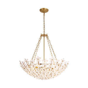 Farmhouze Light - Classic Luxury Crystal Flower Gold Basin Chandelier - Chandelier - Brass - 