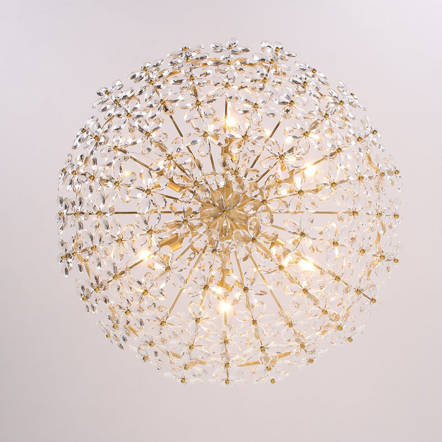Farmhouze Light - Classic Luxury Crystal Flower Gold Basin Chandelier - Chandelier - Brass - 