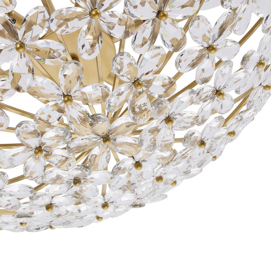Farmhouze Light - Classic Luxury Crystal Flower Gold Basin Chandelier - Chandelier - Brass - 
