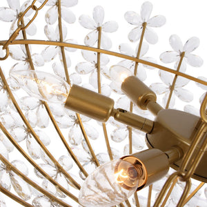 Farmhouze Light - Classic Luxury Crystal Flower Gold Basin Chandelier - Chandelier - Brass - 