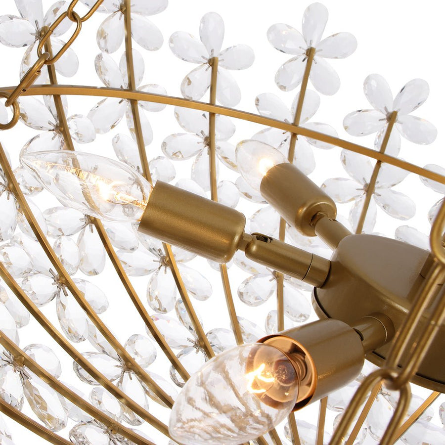 Farmhouze Light - Classic Luxury Crystal Flower Gold Basin Chandelier - Chandelier - Brass - 