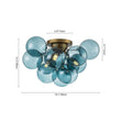 Load image into Gallery viewer, Farmhouze Light - Cluster Blue Glass Globe Bubble Semi Flush Mount - Ceiling Light - Blue Bubble - 
