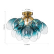 Load image into Gallery viewer, Farmhouze Light - Cluster Blue Glass Globe Bubble Semi Flush Mount - Ceiling Light - Blue Bubble - 
