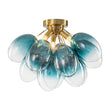 Load image into Gallery viewer, Farmhouze Light - Cluster Blue Glass Globe Bubble Semi Flush Mount - Ceiling Light - Blue Bubble - 

