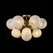 Load image into Gallery viewer, Farmhouze Light - Cluster Milky Misty Glass Bubble Sunburst Ceiling Light - Ceiling Light - Brass - 
