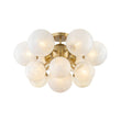 Load image into Gallery viewer, Farmhouze Light - Cluster Milky Misty Glass Bubble Sunburst Ceiling Light - Ceiling Light - Brass - 
