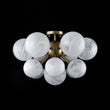 Load image into Gallery viewer, Farmhouze Light - Cluster Milky Misty Glass Bubble Sunburst Ceiling Light - Ceiling Light - Brass - 
