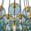 Load image into Gallery viewer, Farmhouze Light-Coastal Bubble Cluster Blue Glass Globe Chandelier-Chandelier-Brass-
