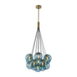 Load image into Gallery viewer, Farmhouze Light-Coastal Bubble Cluster Blue Glass Globe Chandelier-Chandelier-Brass-
