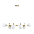 Load image into Gallery viewer, Farmhouze Light-Contemporary 6-Light Milk Glass Globe Linear Island Chandelier-Pendant-Brass-
