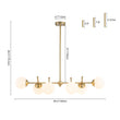 Load image into Gallery viewer, Farmhouze Light-Contemporary 6-Light Milk Glass Globe Linear Island Chandelier-Pendant-Brass-
