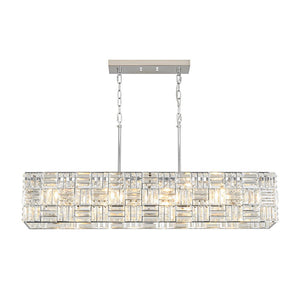 Farmhouze Light - Contemporary Chic Faceted Crystal Square Island Chandelier - Chandelier - 40 in - 