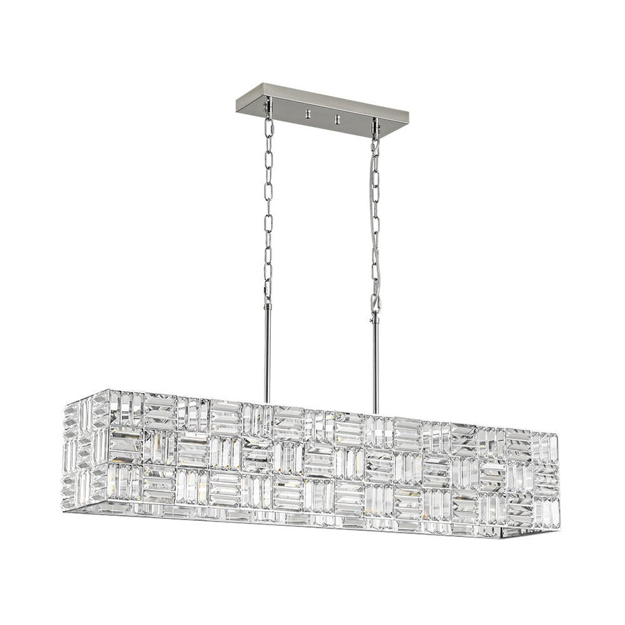 Farmhouze Light - Contemporary Chic Faceted Crystal Square Island Chandelier - Chandelier - 40 in - 