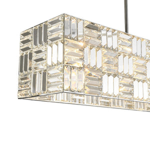 Farmhouze Light - Contemporary Chic Faceted Crystal Square Island Chandelier - Chandelier - 40 in - 