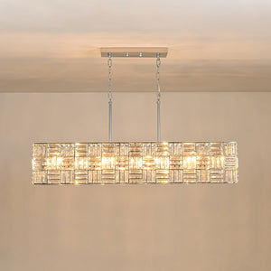 Farmhouze Light - Contemporary Chic Faceted Crystal Square Island Chandelier - Chandelier - 40 in - 