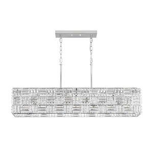 Farmhouze Light - Contemporary Chic Faceted Crystal Square Island Chandelier - Chandelier - 40 in - 